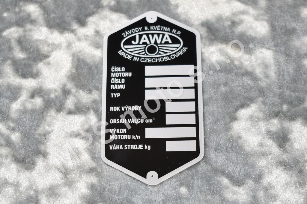 Typový štítek rámu JAWA/PANELKA (585513)