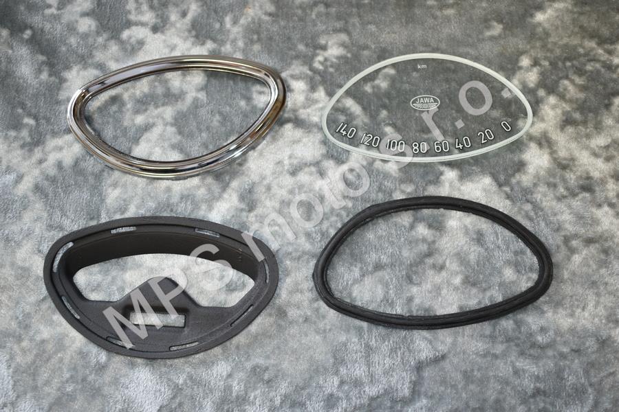 Sklo tachometru Panelka do 140km (sada)