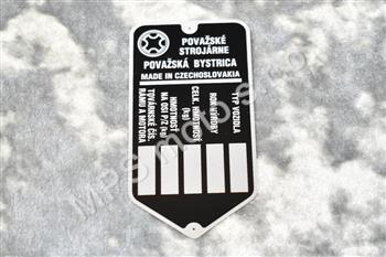 Typový štítek rámu J23/MUSTANG (585501)